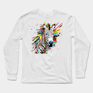 Zebra Animal Freedom World Wildlife Wonder Abstract Long Sleeve T-Shirt